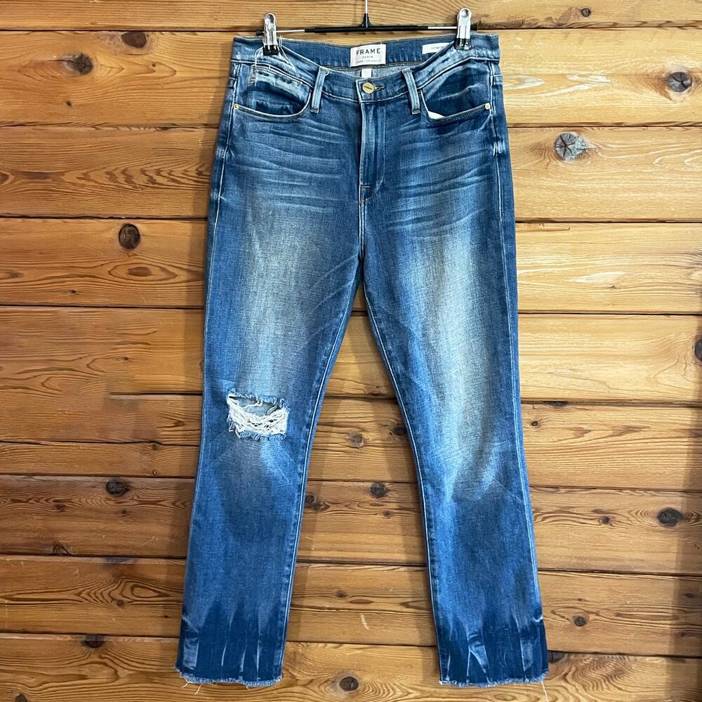 Frame Le High Straight Distressed Jeans Size 29